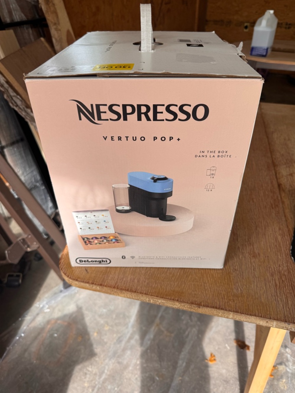Nespresso Vertuo Pop+ Coffee Machine - Light Blue and Black